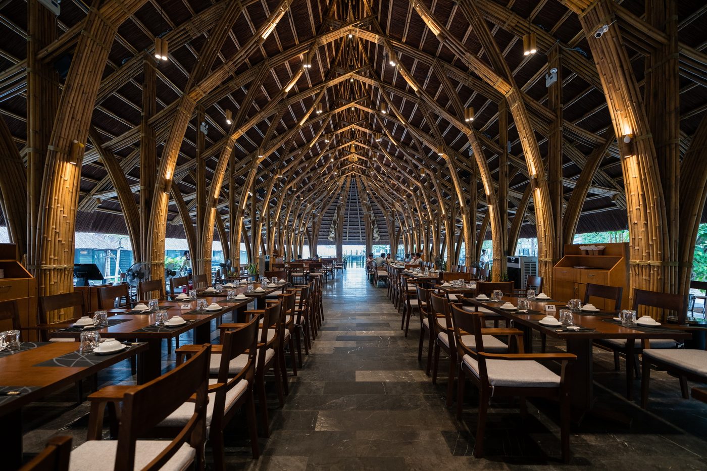 Bamboo vaulted ceiling